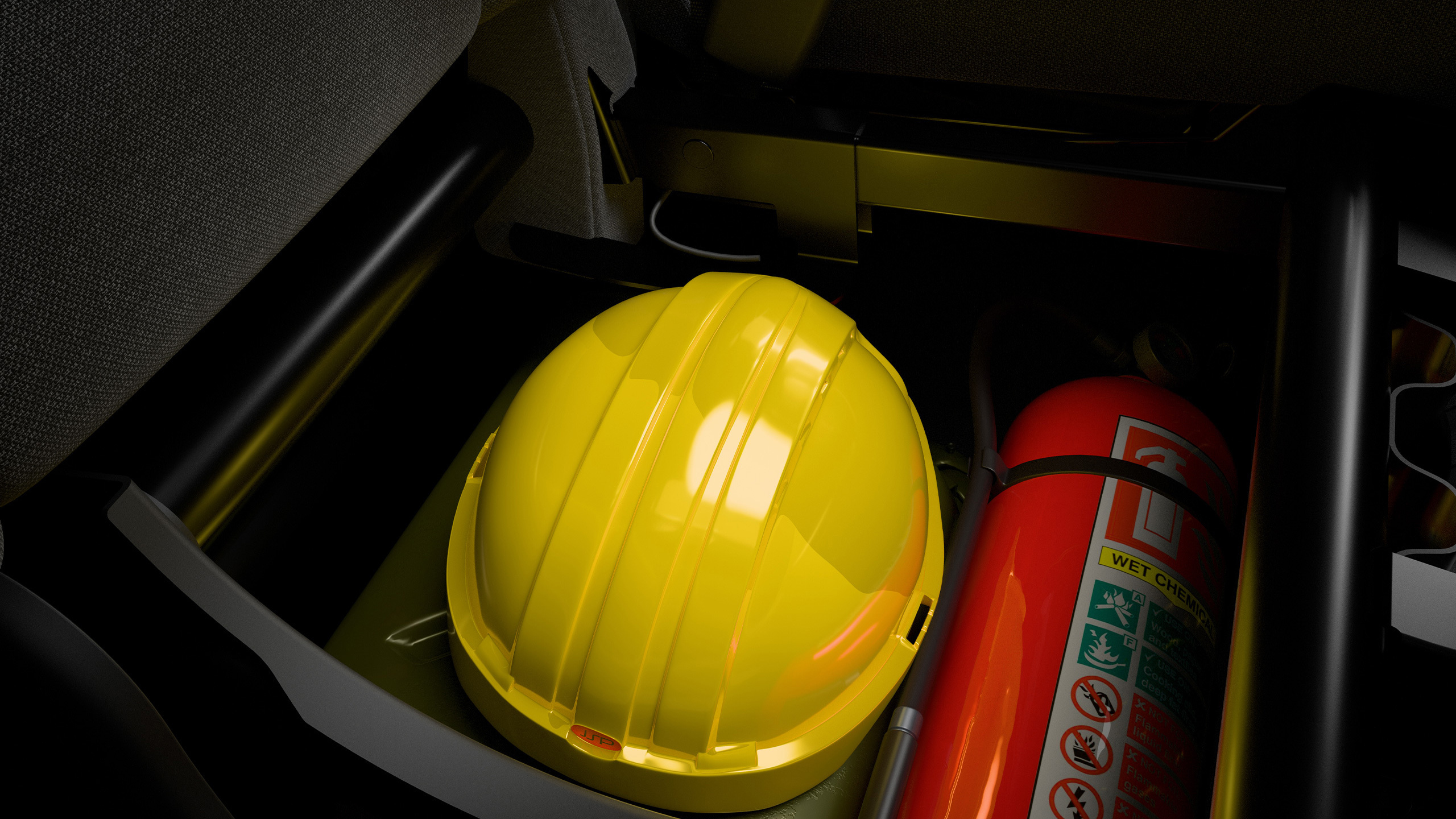 Oppbevaringsrom i nye Renault Trafic E-Tech electric.