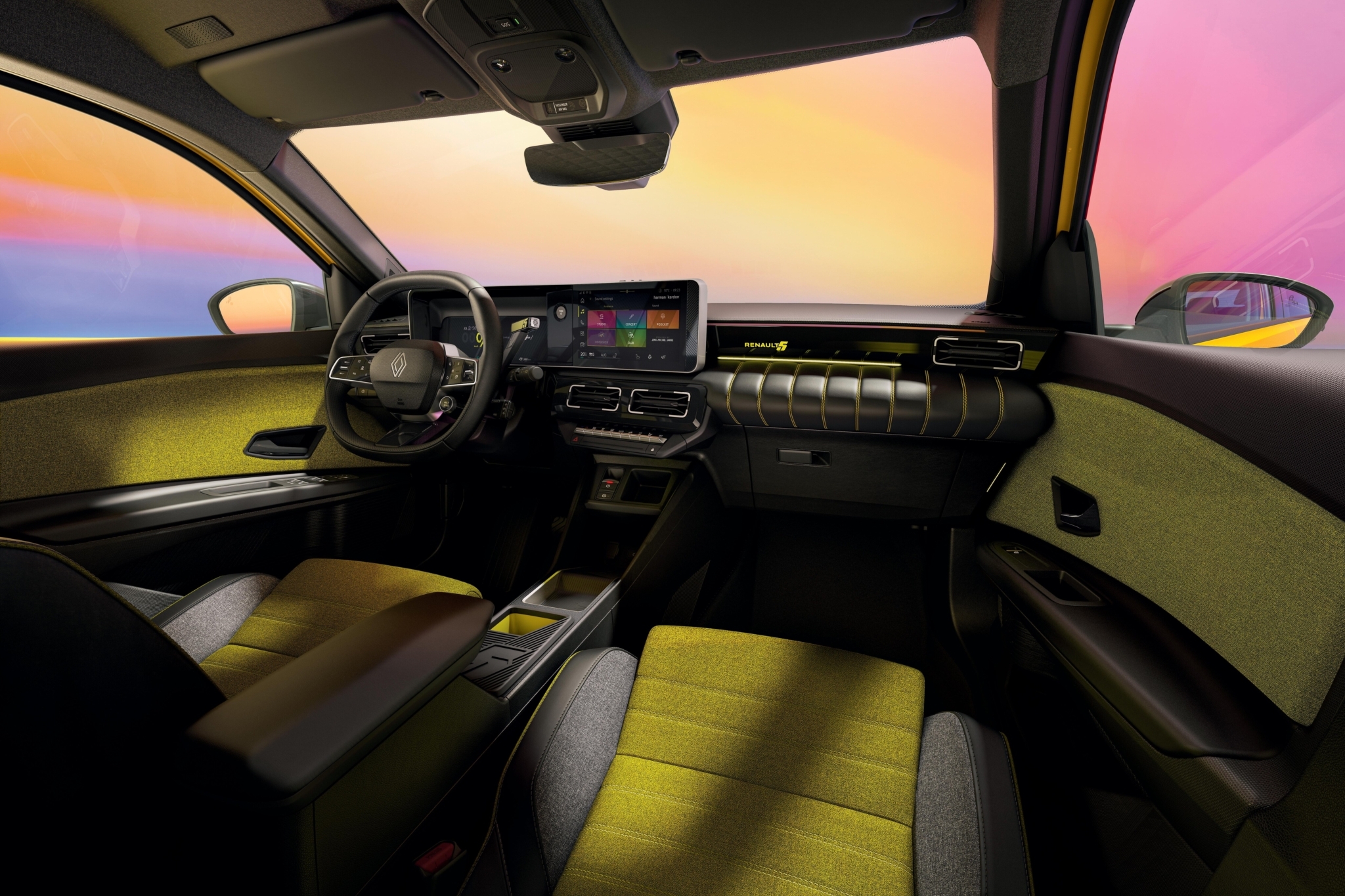 Førerplassen i Renault 5 E-Tech electric.
