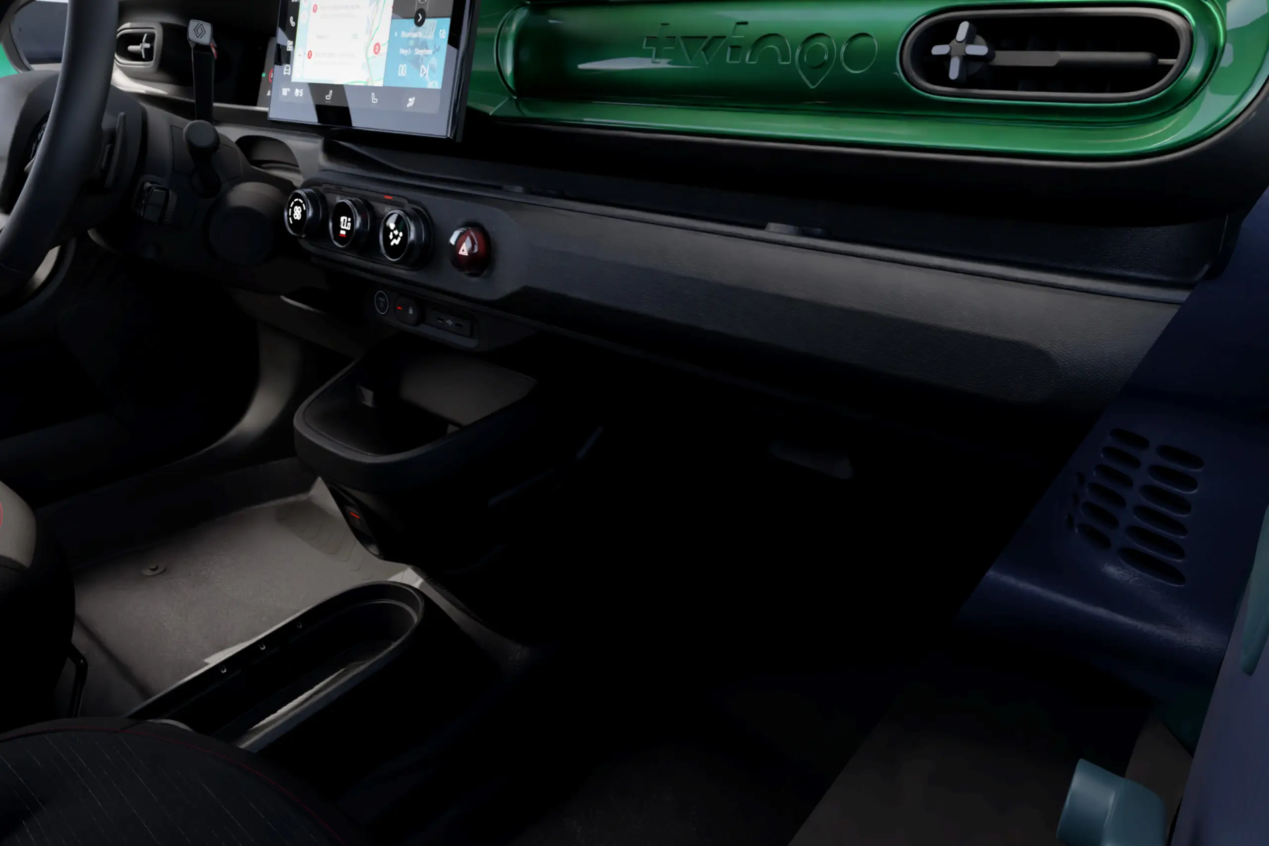 Dashbord og førerplass i Renault Twingo E-Tech electric